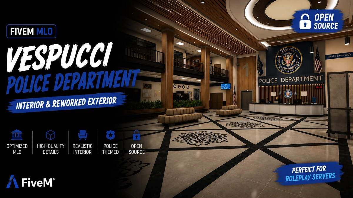 Vespucci Police Department MLO FiveM | Interior & Reworked Exterior | Open Source